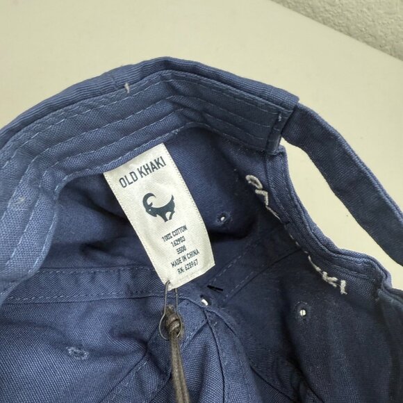 Old Khaki Unrestricted Mountain Goat Applique Distressed Strapback Hat Cap NEW - Picture 5 of 7